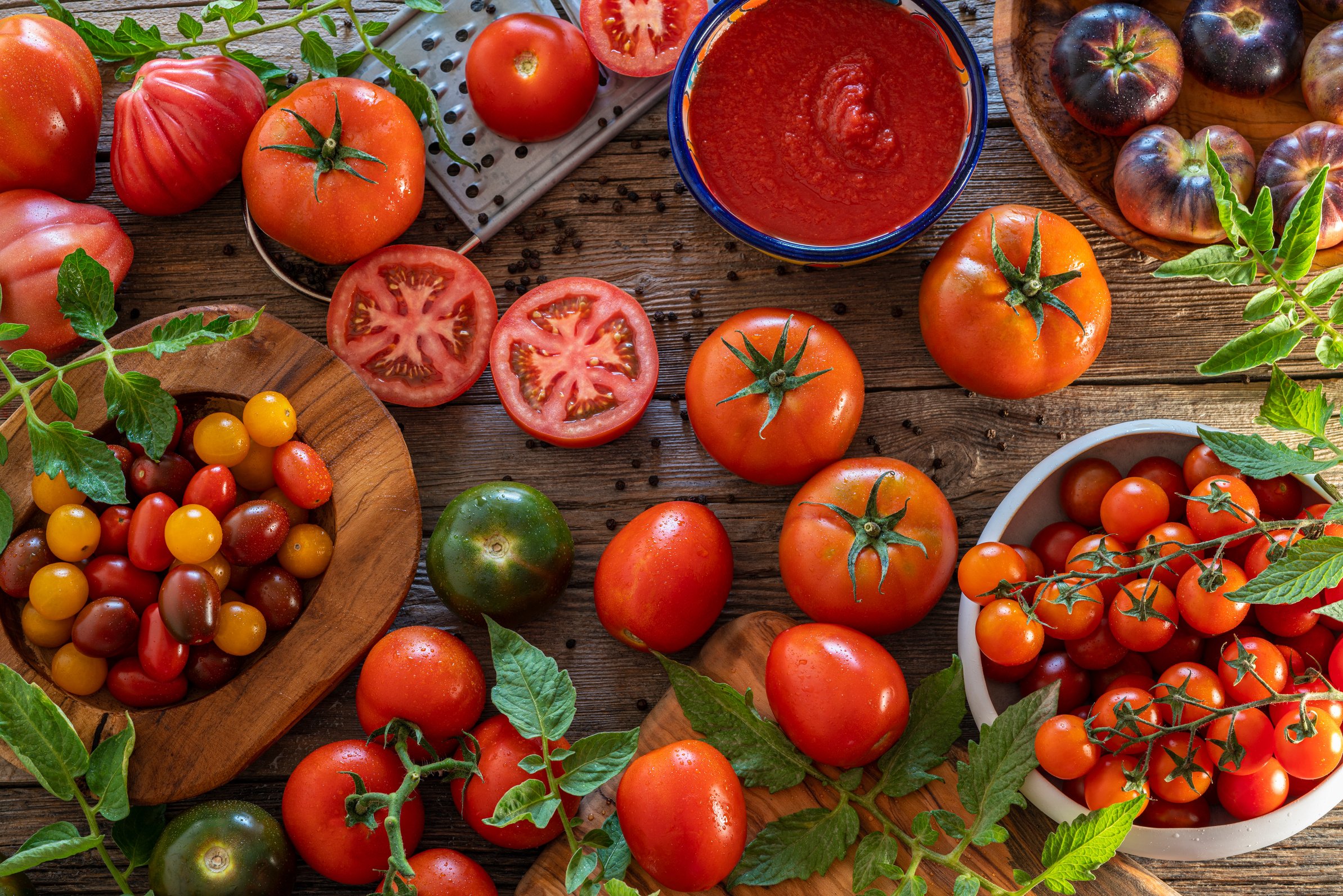 Tomatoes composition varied tomato